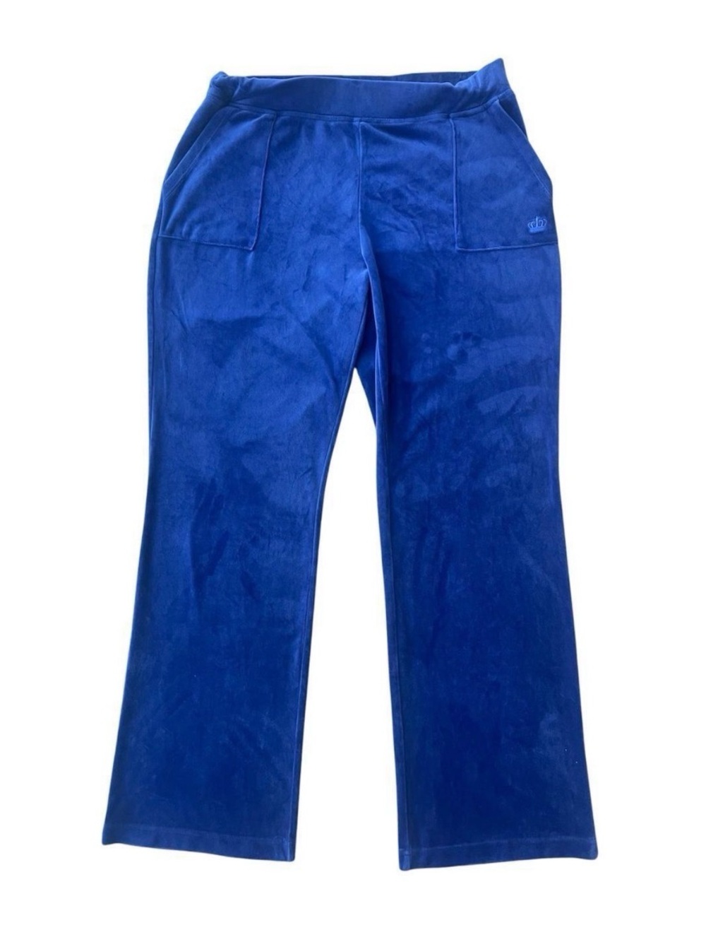 Juicy Couture Velour Pants Women’s Large L Blue Sweatpants Y2K Stretch Velvet